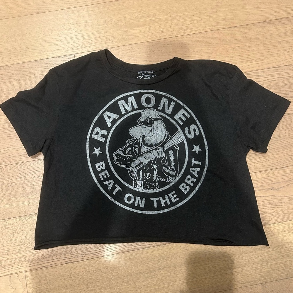 Zara Ramones Crop Tee. Size large